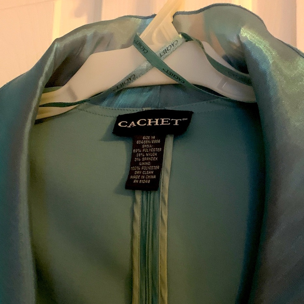 Cachet Women's Shimmering Teal Blazer